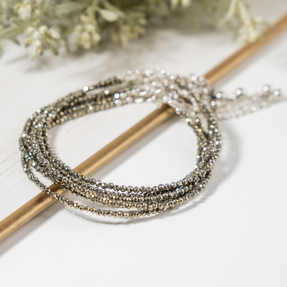 Pyrite Anklet | Faceted Beads | Money Magnet Crystal