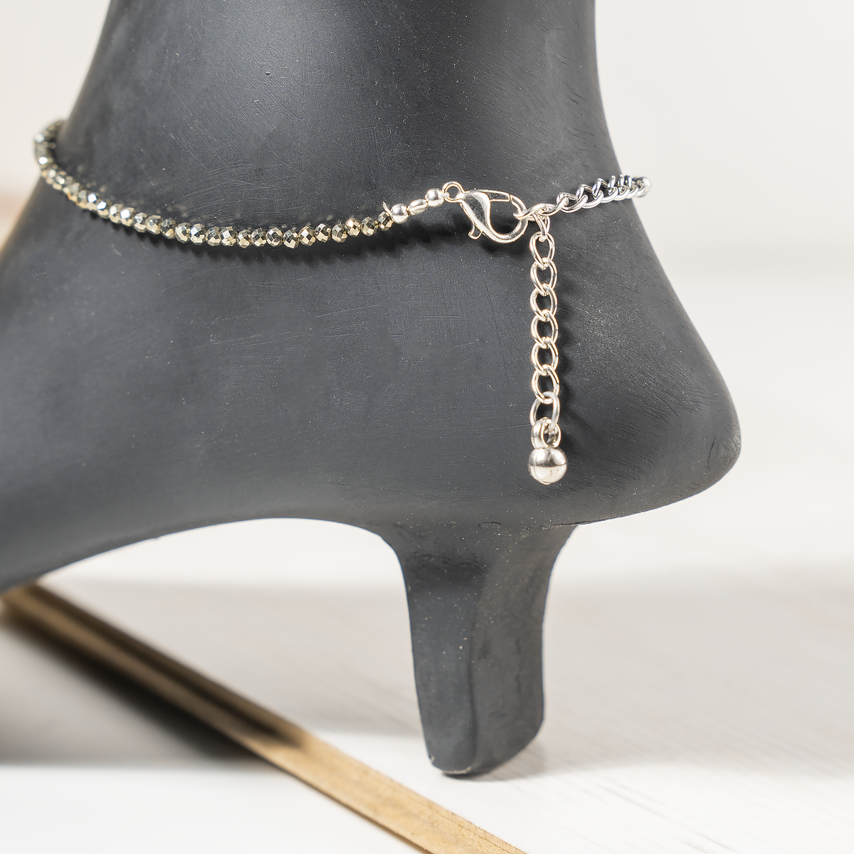 Pyrite Anklet | Faceted Beads | Money Magnet Crystal