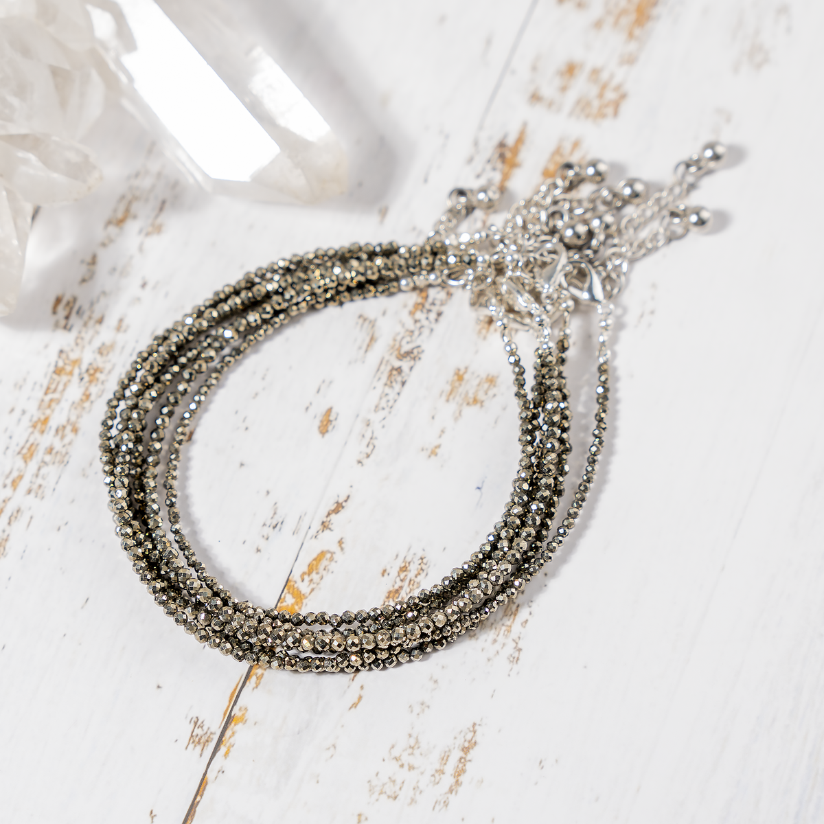 Pyrite Anklet | Faceted Beads | Money Magnet Crystal