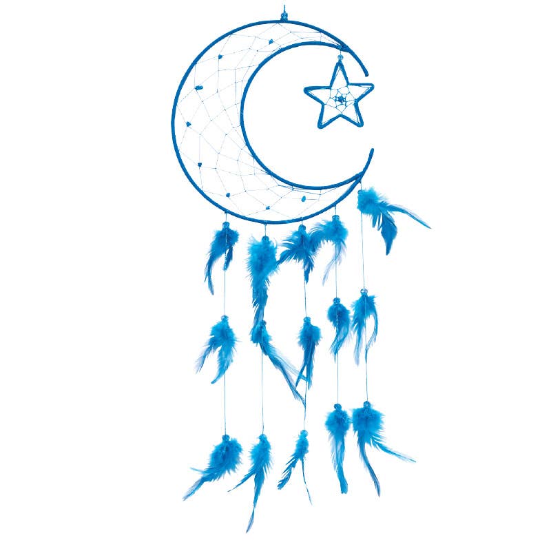 Turquoise Half Moon With Star Dreamcatcher