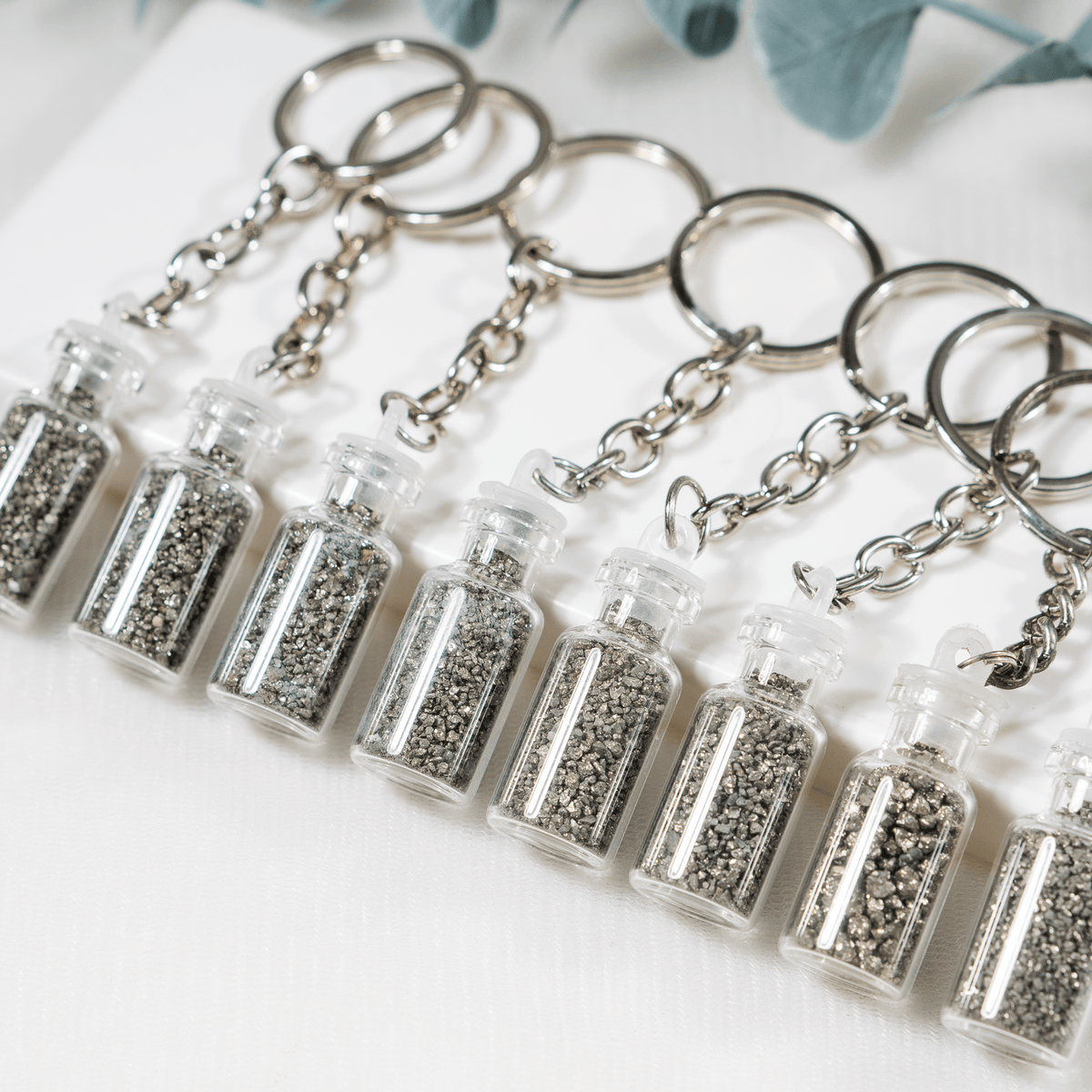 Pyrite Treasure Bottle Keychain | Keyring | Lucky Charm