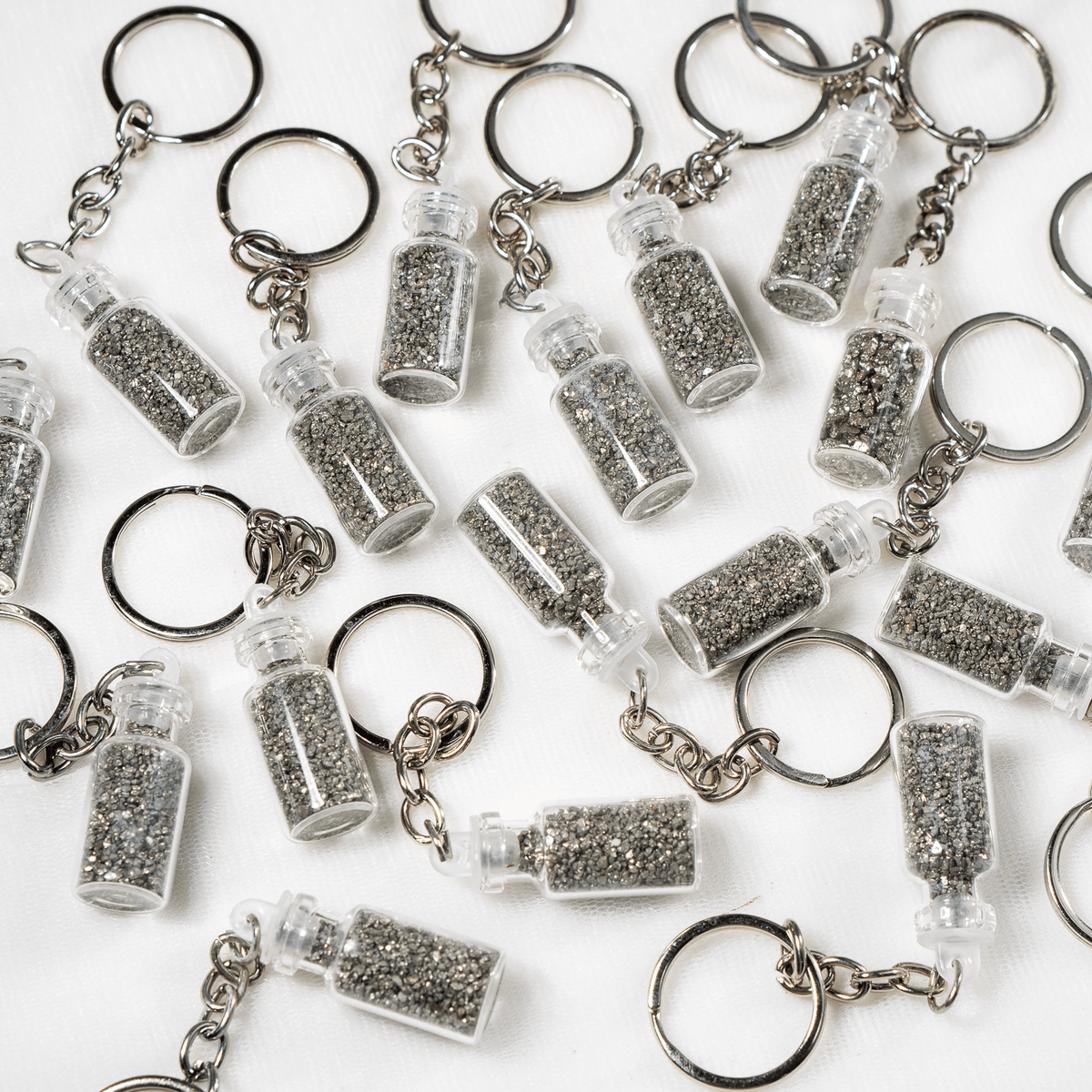 Pyrite Treasure Bottle Keychain | Keyring | Lucky Charm
