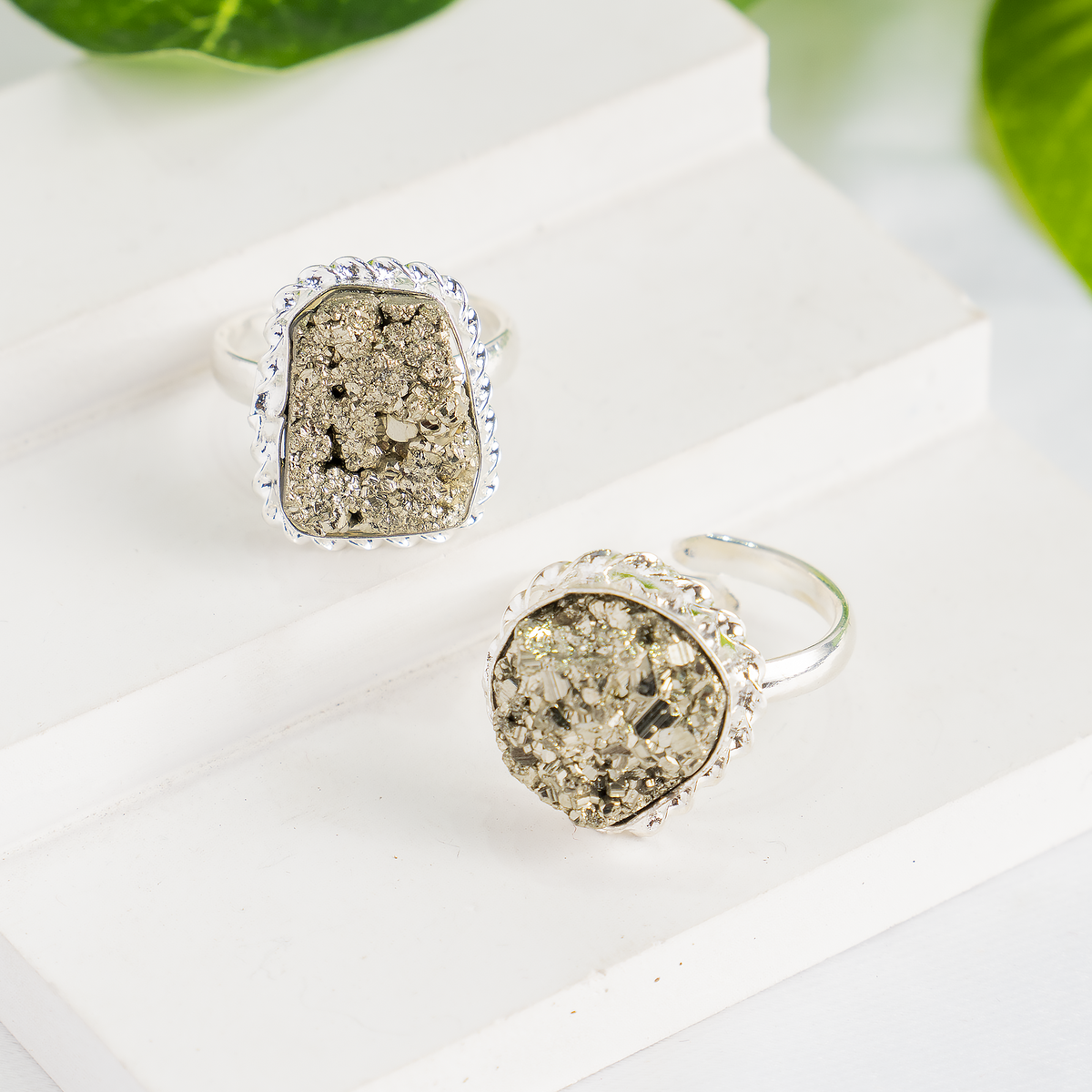 Crystal Ring | Pyrite Ring | Adjustable Gemstone Ring