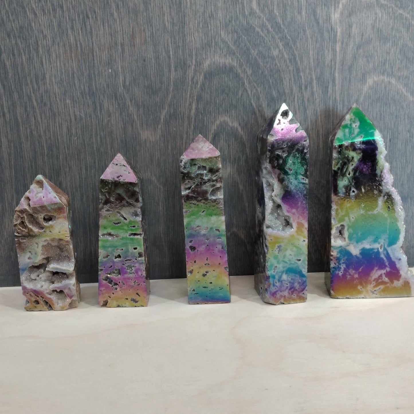 Angel Aura Drusy Sphalerite Obelisk Tower –  Crystal Decor