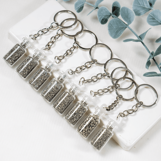 Pyrite Treasure Bottle Keychain | Keyring | Lucky Charm