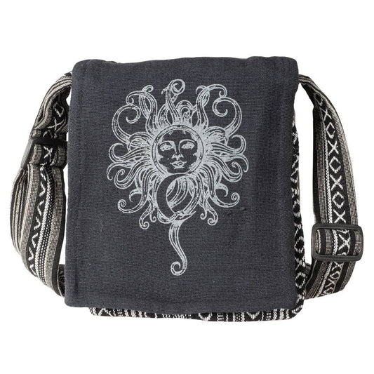 Black Sun & Moon Crossbody With Flap Closure