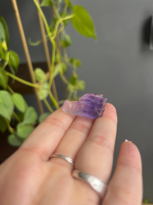 Purple Fluorite Mini Dragon Head