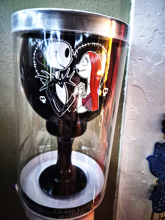 40 oz Nightmare Before Christmas Glass Goblet